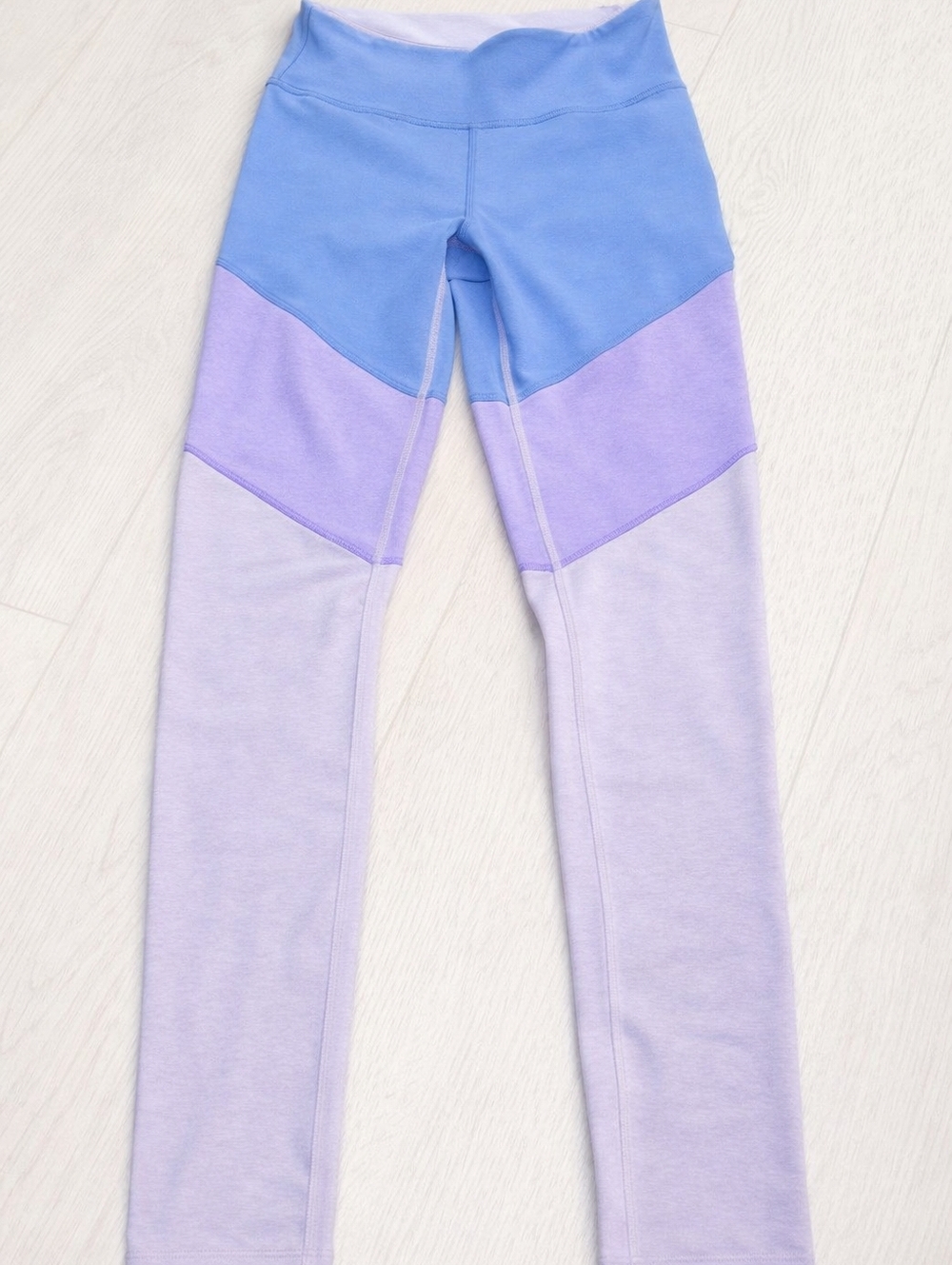 Outdoor Voices Colorblock Leggings Blue Purple Size S High Rise Workout. NWOT